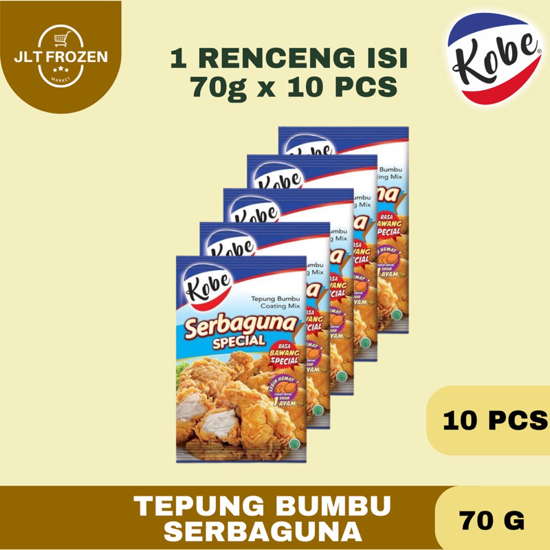 

Kobe Tepung Bumbu Renceng / Tepung Bumbu Serbaguna / Tepung Tempe Kriuk Kobe / Tepung Bumbu Putih / Tepung Super Crispy Kentucky / Tepung Bakwan / Tepung Pisang Goreng - 70g