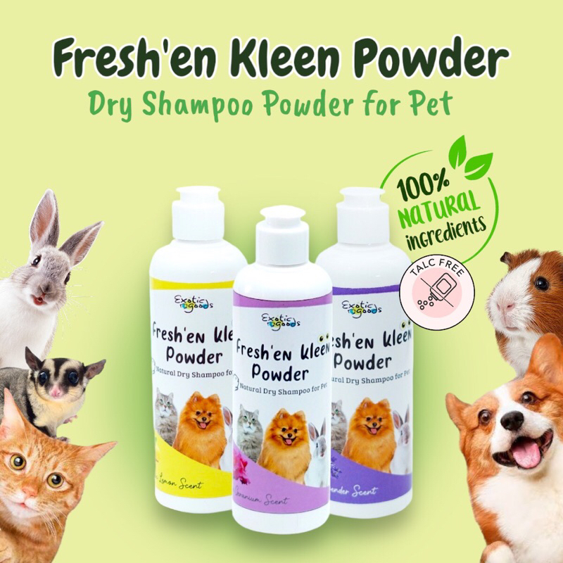 FRESHEN KLEEN 180g DRY SHAMPOO POWDER ANJING SHAMPOO KERING KUCING DRY SHAMPOO KELINCI SAMPO KERING