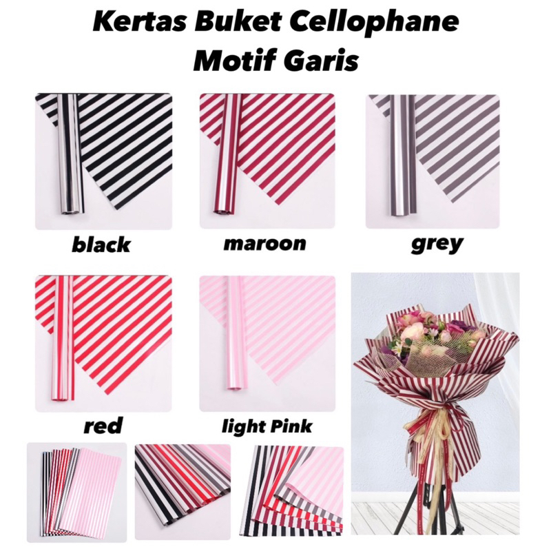 

Kertas Cellophane Bucket Bunga [Motif Garis] Flower Wrapping Paper Celophane / Krtas Buket Chellophane untuk Bouquet Snack Uang Wisuda