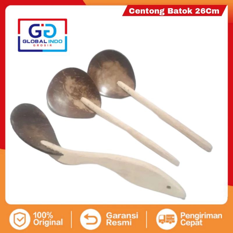 [NEW]Centong nasi batok 26 cm Centong sayur gagang kayu/irus batok