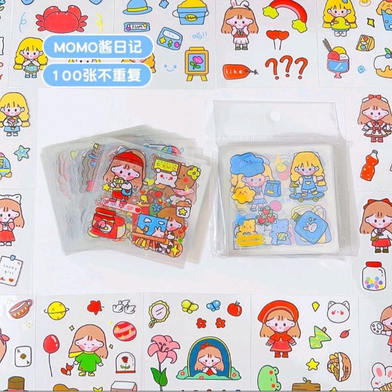 

Stiker 100 Lembar BOBO MOMO No Box |Stiker Box isi 100 lembar | Stiker Lucu Murah (Bujoyuk)