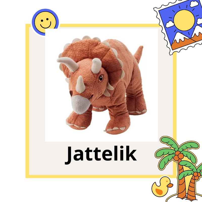 IKEJATTELIK.  Boneka, dinosaurus/dinosaur/triceratops, 69 cm