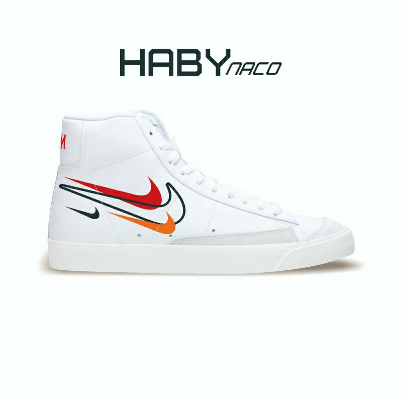 Sepatu Blazer Vintage 77 Mid Double Swoosh Putih Ceklis Kecil Hitam Mid 100% BNIB Global Market Sepa
