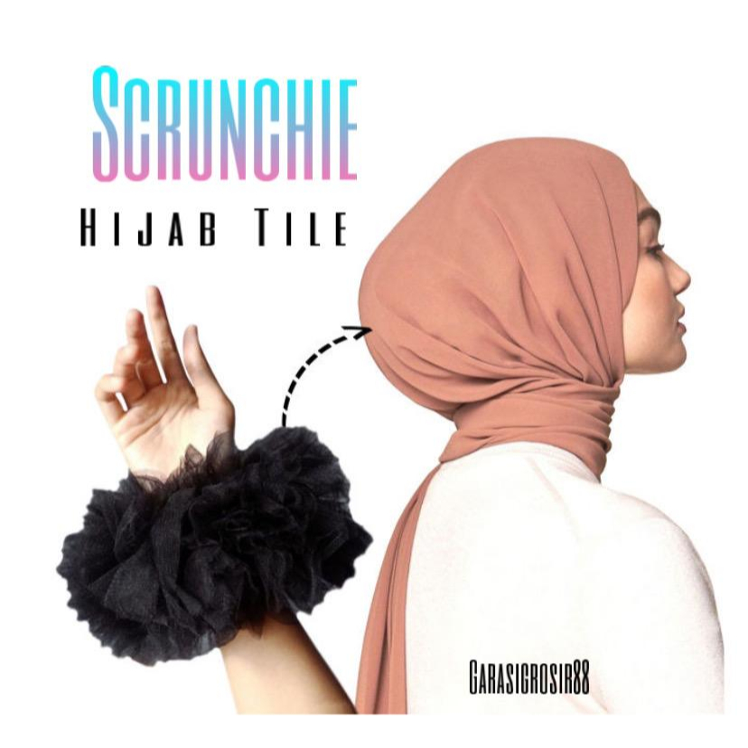 Garasigrosir88 HIJAB CEPOL/SCRUNCHIE HIJAB TULLE Scrunchie Tile Hijab | Scrunchie Tile Anti Pusing