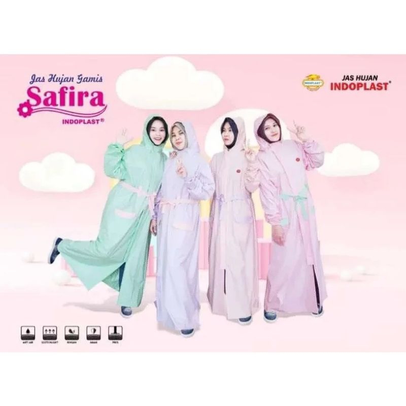 jas hujan gamis safira indoplast / jas hujan gamis Rok safira/jas hujan model