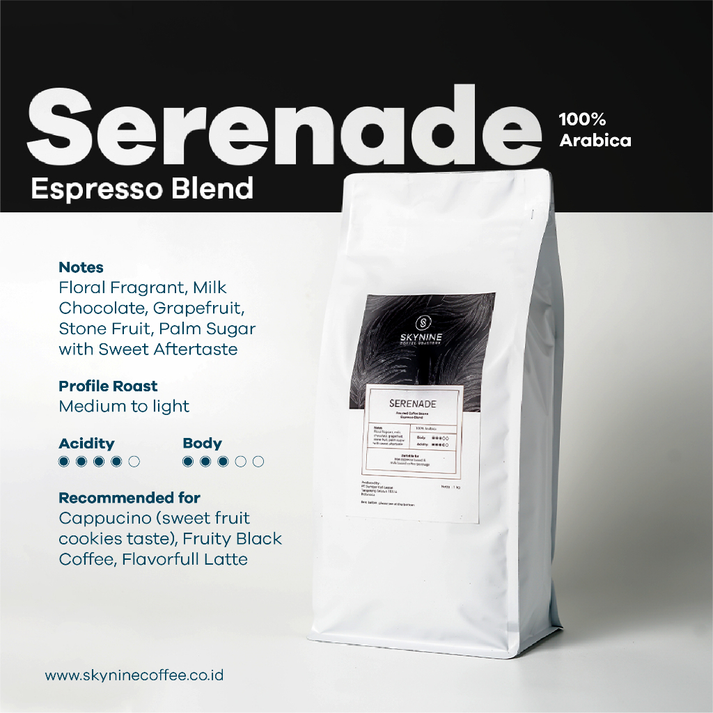 

BIJI KOPI ARABIKA 100% ESPRESSO BLEND SERENADE 1KG