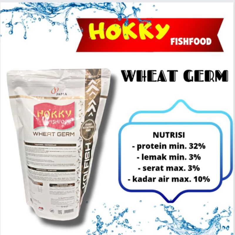 Makanan Ikan Koi HOKKY FISH FOOD WHEAT GERM Size Small Medium Large 1KG