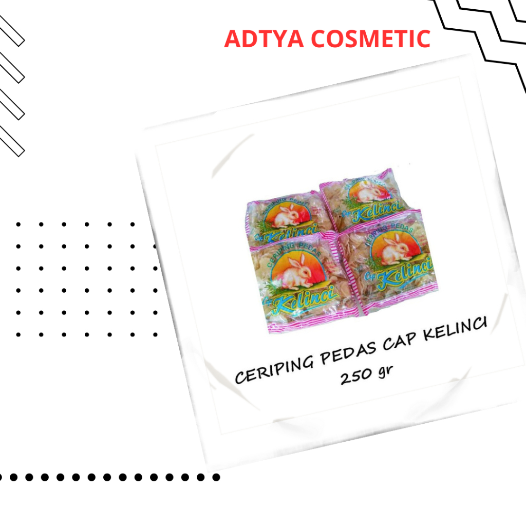 

Kerupuk Ceriping Pedas Cap Kelinci 250 gr