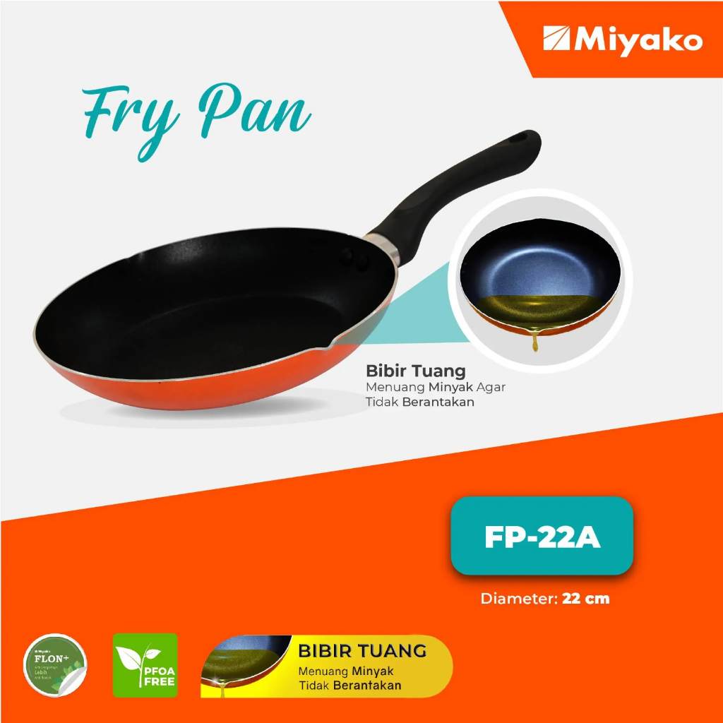Wajan Fry Pan Miyako FP22A panci teflon - 22cm