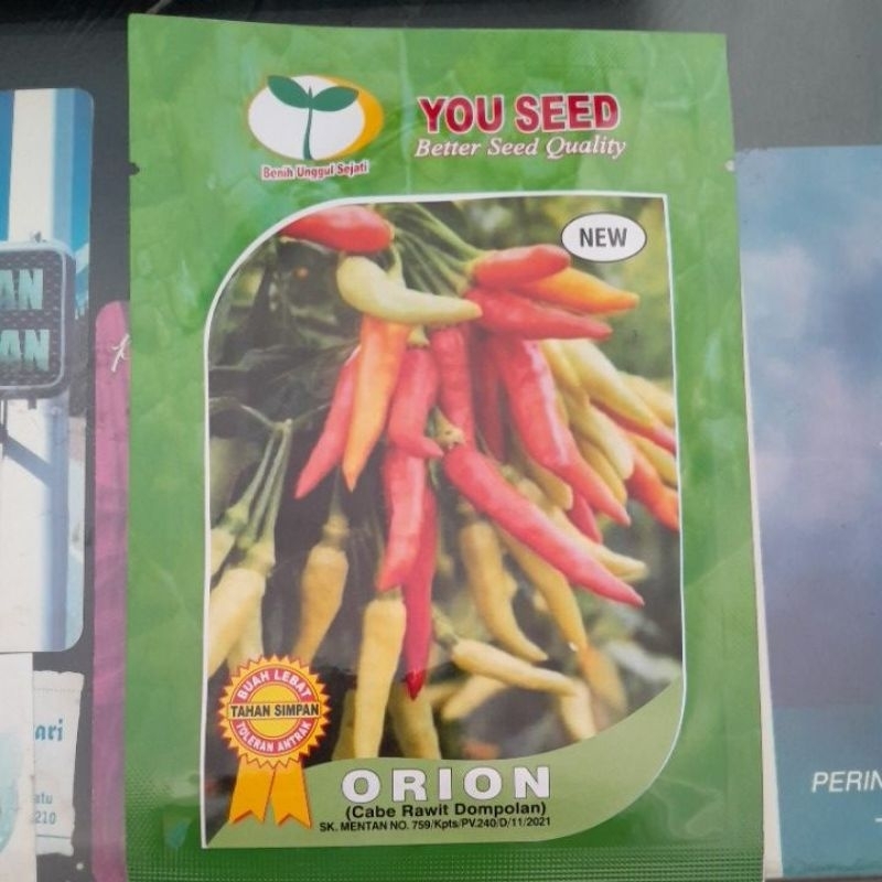 benih cabe rawit kecil ORION 10 gram cabe rawit dompolan merunduk putih