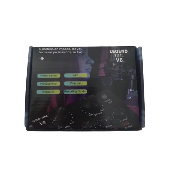 Promo Sound Card V8 Microphone Webcast Live External Sound Card With 5.0 Personal Entertainment