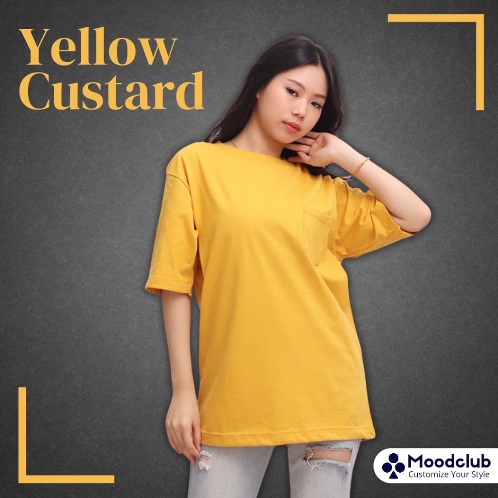 Kaos Oversize Pocket / Kantong Saku Polos Yellow Custard