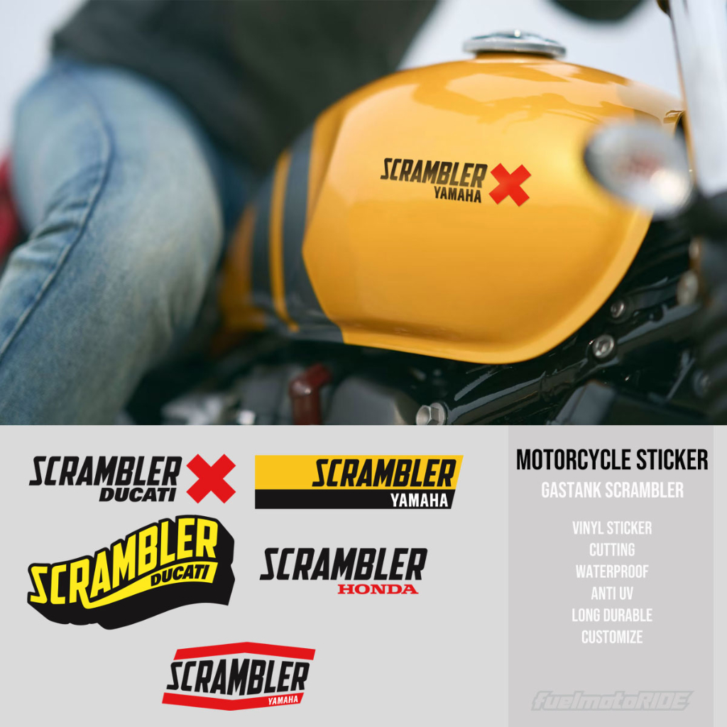 Sticker Tangki Motor Classic Scrambler Custom cb xsr w175