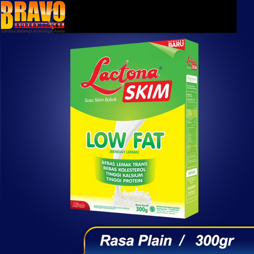 

Bravo Bojonegoro - Lactona Skim Low Fat Plain Susu Rendah Lemak 300GR | Untuk Diet