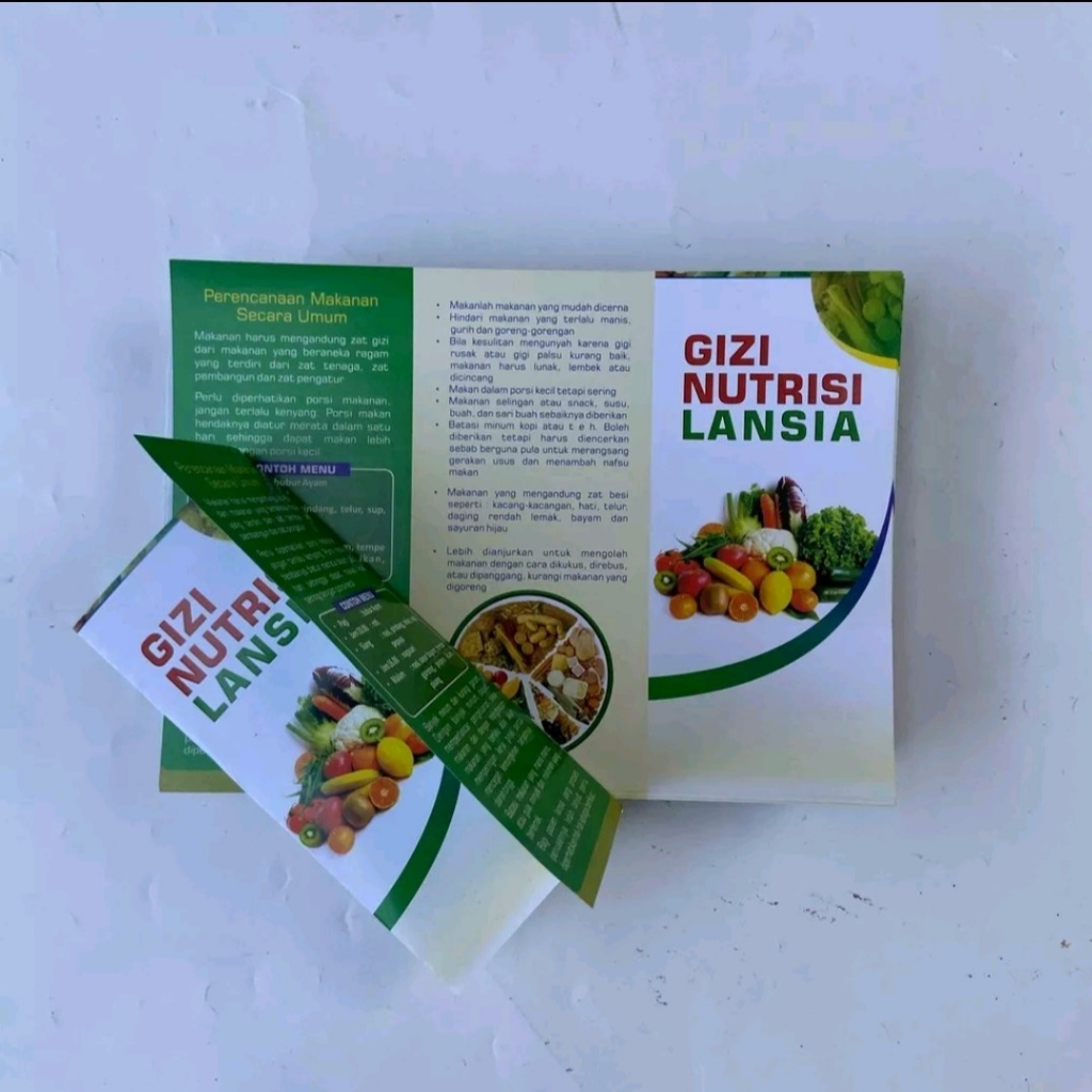 Leaflet / Brosur Gizi Nutrisi Lansia, Leaflet Kesehatan Lansia, Edukasi Promkes