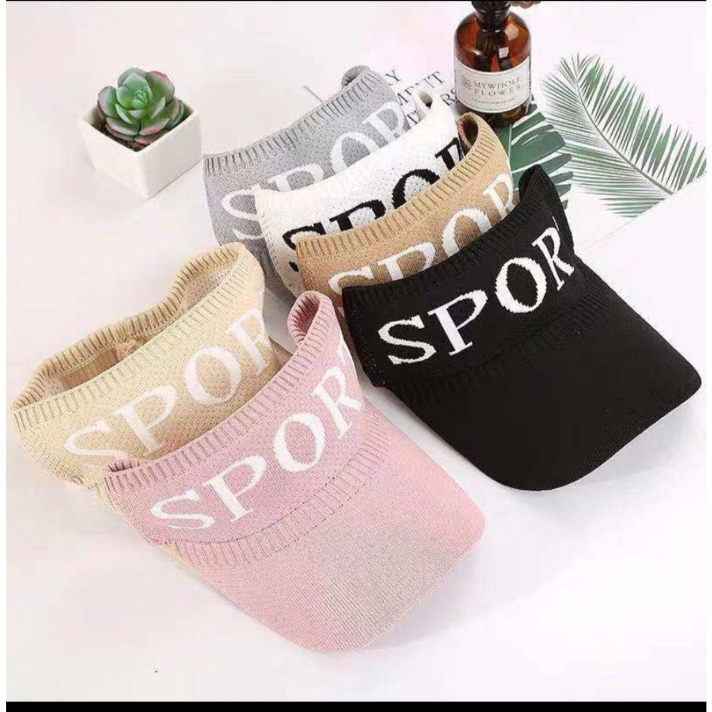 Topi sporty wanita / Topi wanita Knit Visor Sports Baseball Cap / Topi Olahraga Rajut Katun / Topi S
