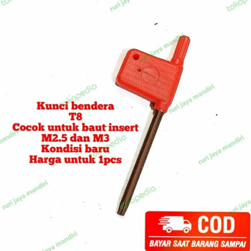 Kunci bendera kunci bintang T8 Cocok untuk baut insert M2.5 dan M3
