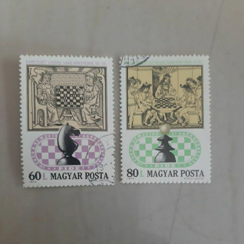 

Perangko Magyar Posta Kejuaraan Catur FIDE 1974 set 2 prangko