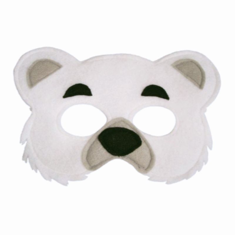Topeng Karakter Beruang Kutub Polar Bear Bahan Kain Boneka Halus Lembut Topeng Aktivitas Anak Topeng