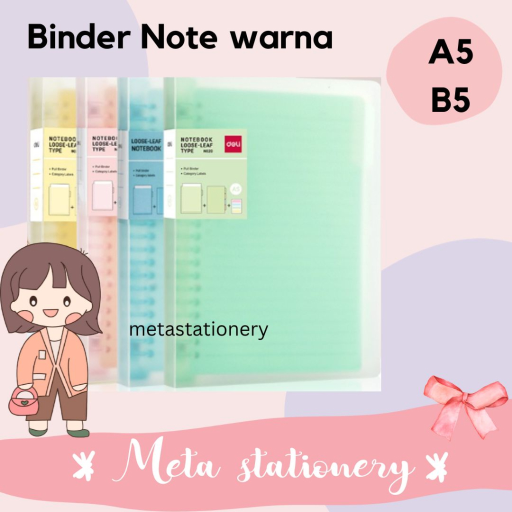 

Binder Note Cover Transparan Warna Pastel EN02 Deli