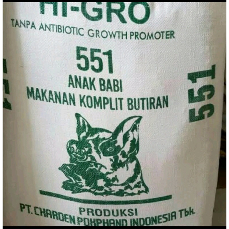 PUR VOER BABI Pelet 551 STARTER BABI UNTUK PENGGEMUKAN UNGGAS DAN LAINNYA