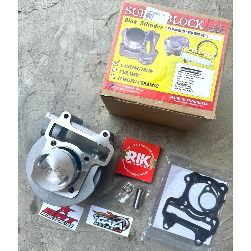 BLOK BRT BEAT KARBU SCOOPY SPACY KARBURATOR 54.50 BOREUP 130cc CAST IRON