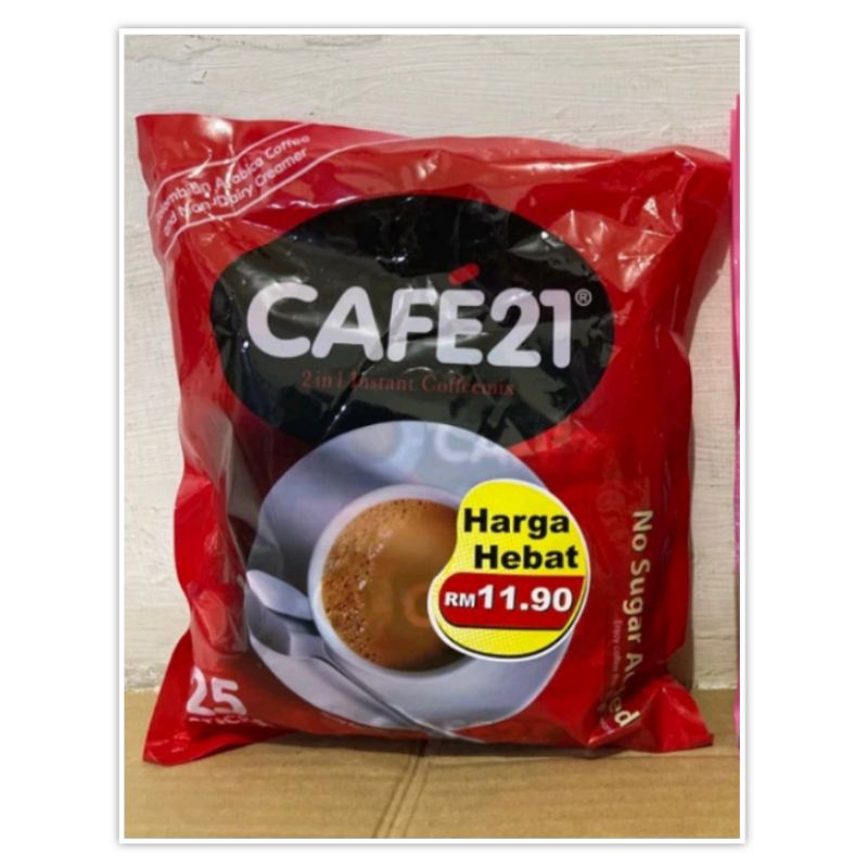 

Cafe 21 Instant Coffee 2in1 No Sugar Kopi Tanpa Gula