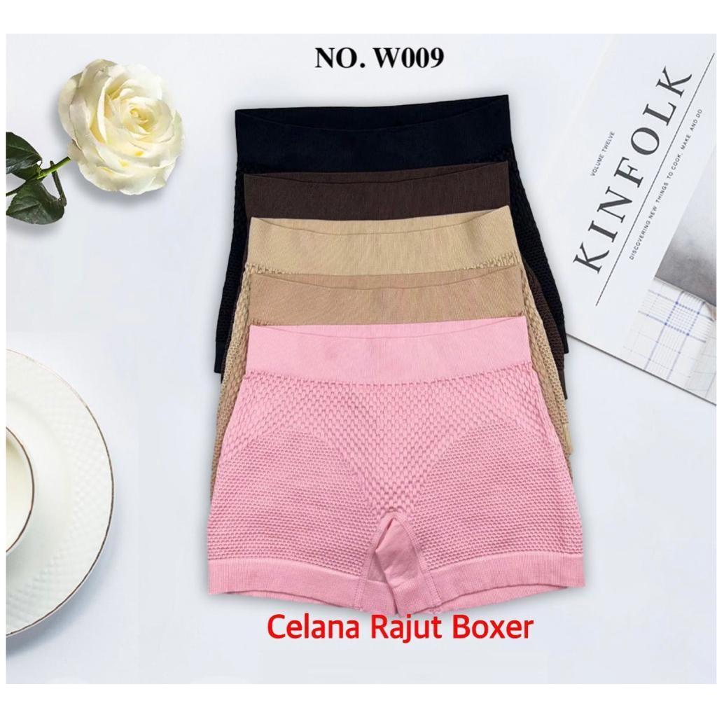 LUSINAN | Celana Dalam Boxer Wanita Briefs Seamless Rajut Super Elastis / Dalaman Boxer Perempuan Le