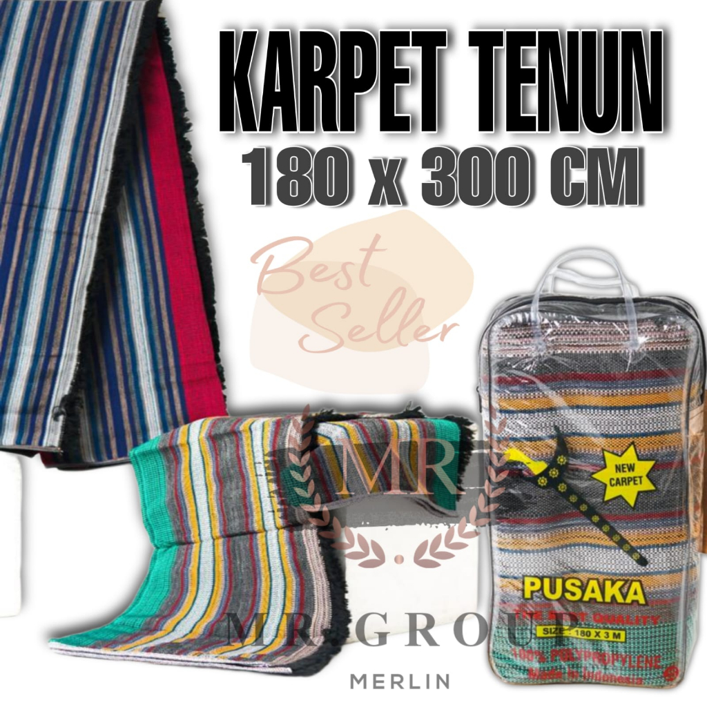 PUSAKA TIKAR TENUN RUMBAY / TIKAR LIPAT TANPA SAMBUNGAN UKURAN 180X300 CM FREE TAS - TIKAR TENUN - K