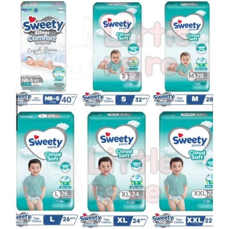 SWEETY SILVER PANTS NBS40/S32/M30/L28/XL24/XXL22 SWEETY SILVER NEWBORN SWEETY SILVER COMFORT SWEETY 