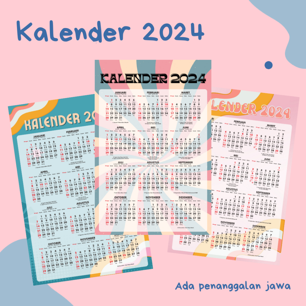

[A4] Kalender Poster 2024 - Kalender 2024 Custom Kalender 12 Bulanan - Minimal Order 2