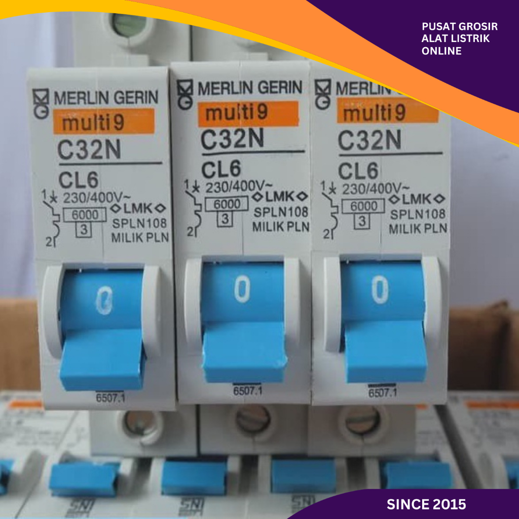 MCB MERLIN GERIN BIRU 2A 4A 6A 10A 16A 20A 25A 32A 40A 63A MULTI9 2 4 6 10 16 20 25 32 40 60 AMPER O