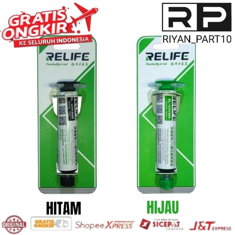 Cat Pelindung Pcb hijau & Hitam | CAT PCB RELIFE 10CC UV CURING SOLDER MASK GREEN LY-UVH900