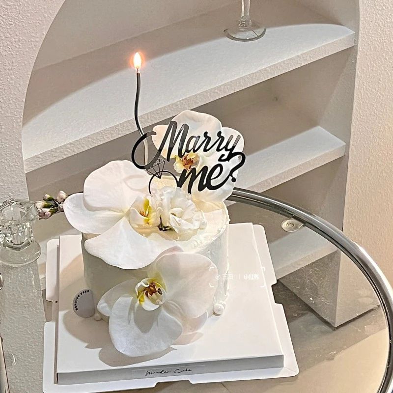 CAKE TOPPER AKRILIK MARRY ME RING CINCIN HIASAN TUSUKAN KUE LAMARAN PERTUNANGAN SANGJIT PINANGAN DEK