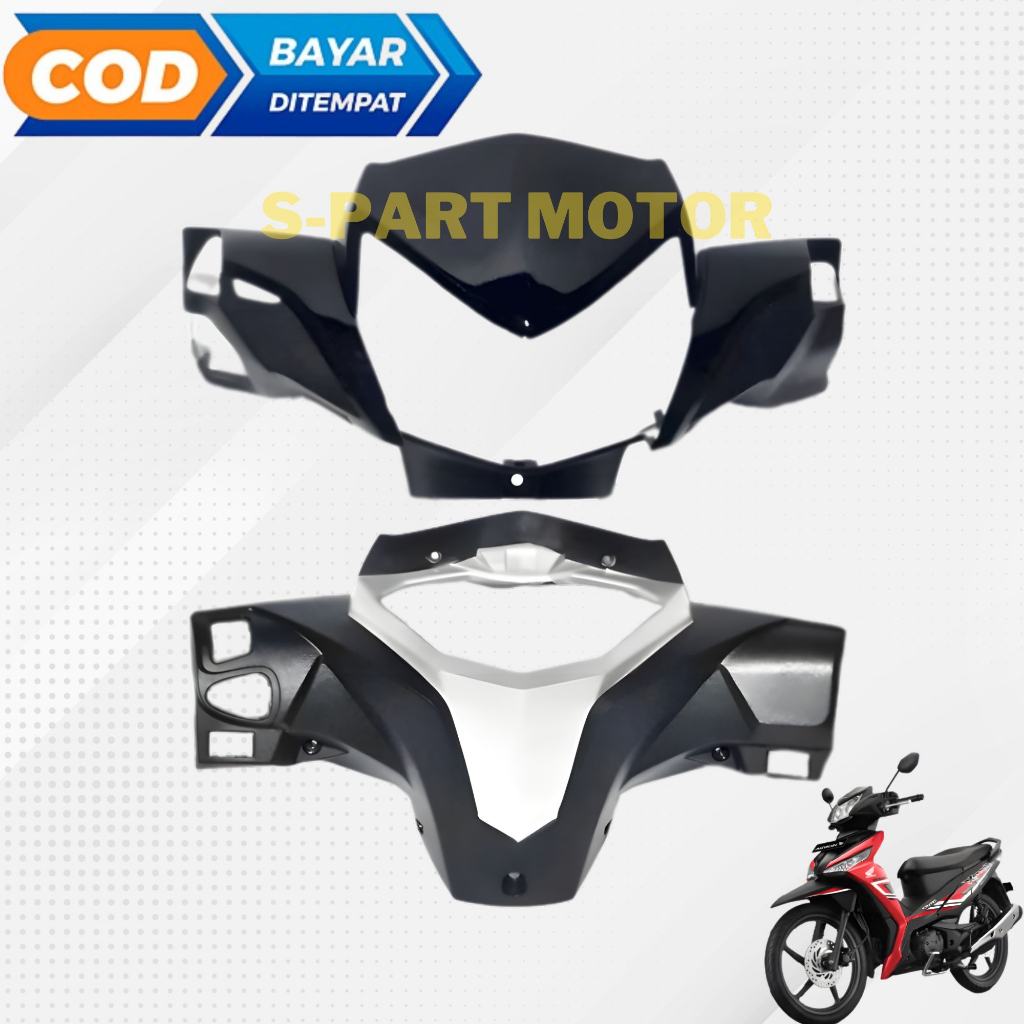 batok kepala lampu depan belakang motor new supra x 125 fi warna hitam
