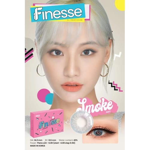 SOFTLENS X2 FINESSE SMOKEY GREY BY EXOTICON (MINUS 0.50 S.D -6.00) DIA 14.20 MM