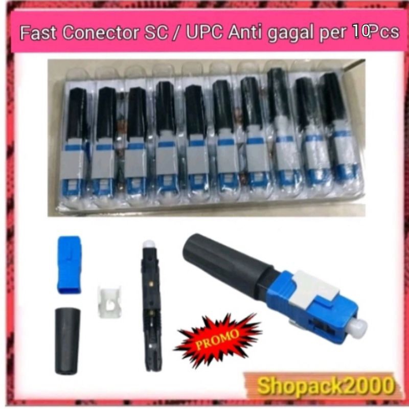Promo fast connector anti gagal SC UPC Premium per 10 pcs