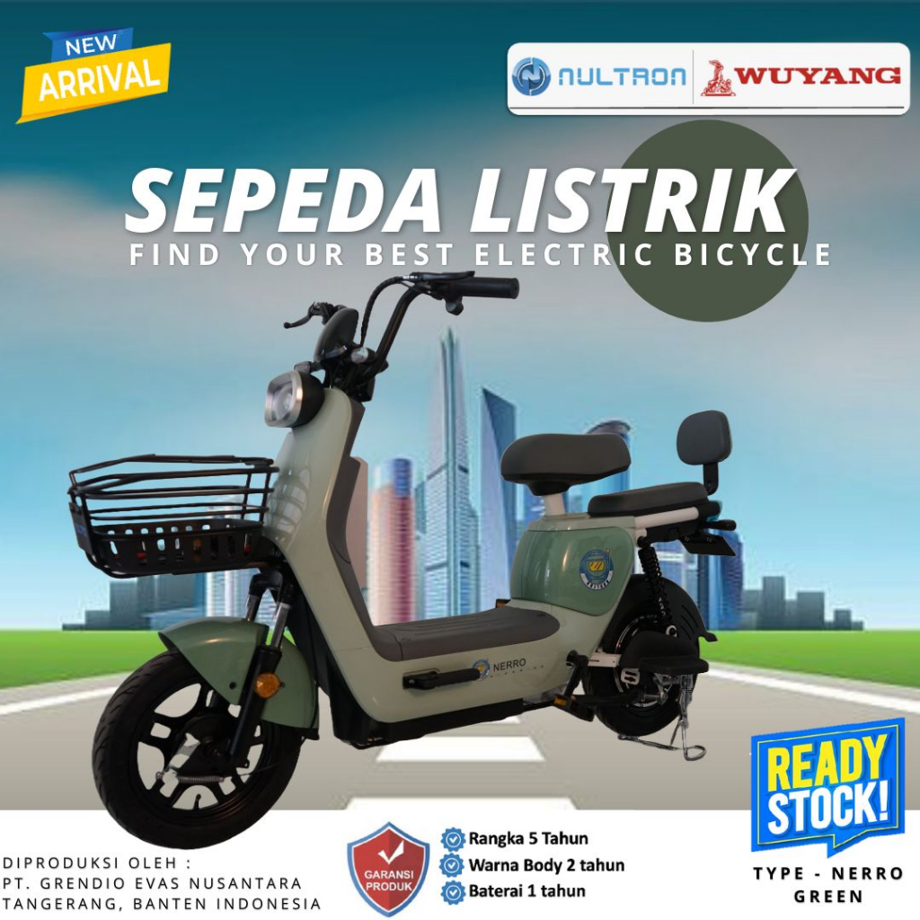 Sepeda Listrik NULTRON WUYANG NERRO 500 Watt High Quality HARGA PROMO LAUNCHING