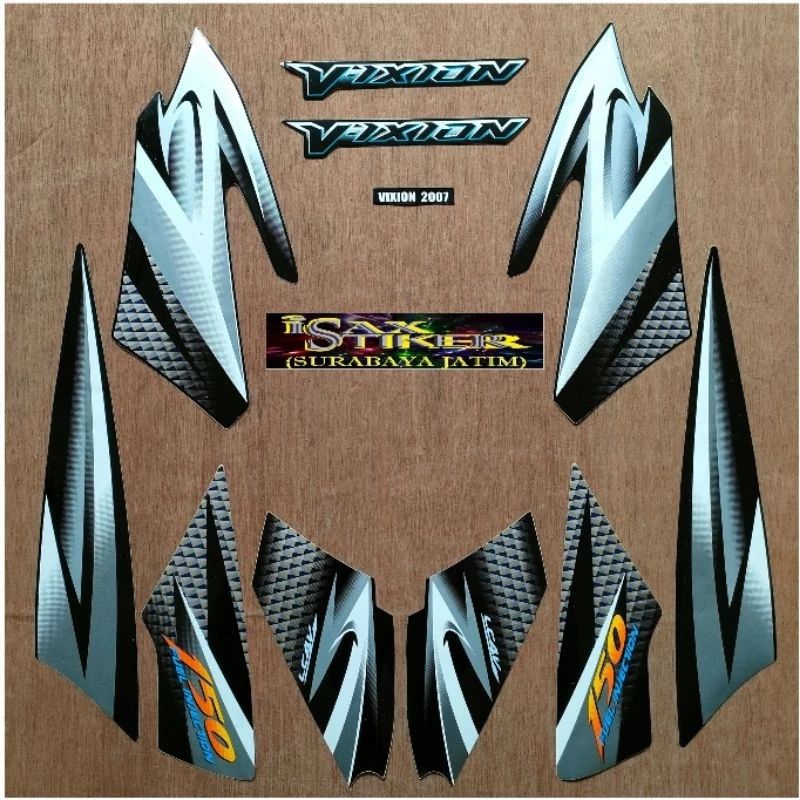 stripping sticker lis standar ori yamaha vixion old 2007 2008 warna hitam gold