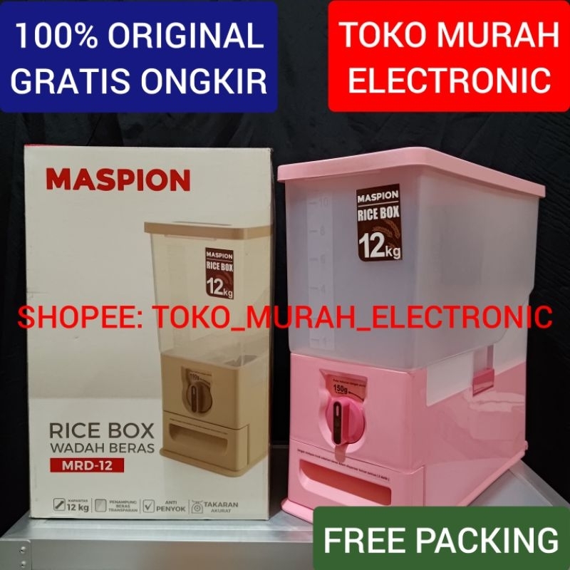 TME - Rice Box Maspion MRD12 Original Maks 12 Kg Tempat Penyimpanan Beras Anti Kutu Dan Tikus