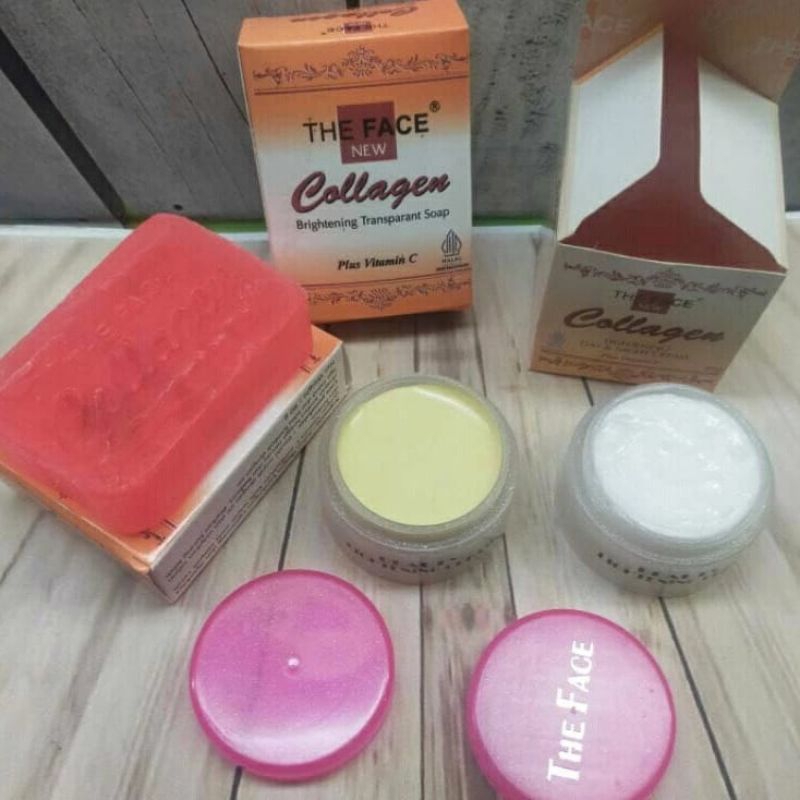 paket cream collagen dan sabun collagen the face original bpom