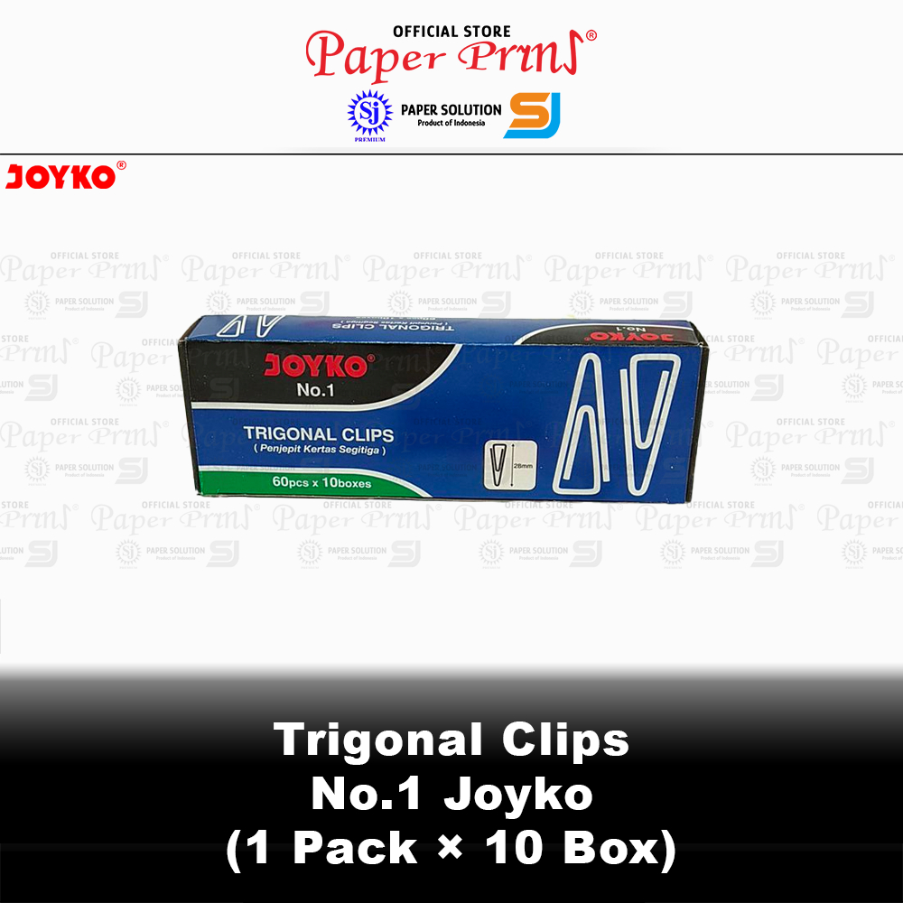 

Penjepit Kertas Segitiga Trigonal Clips No. 1 Joyko - 1 Box Besar