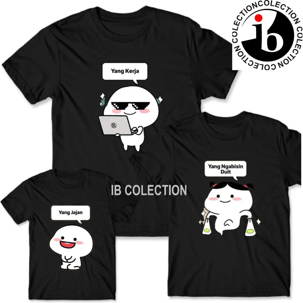 Kaos Distro Unisex Kaos Couple Keluarga  Kaos Pentol Yang Kerja Yang Ngabisin Duit Yang jajan
