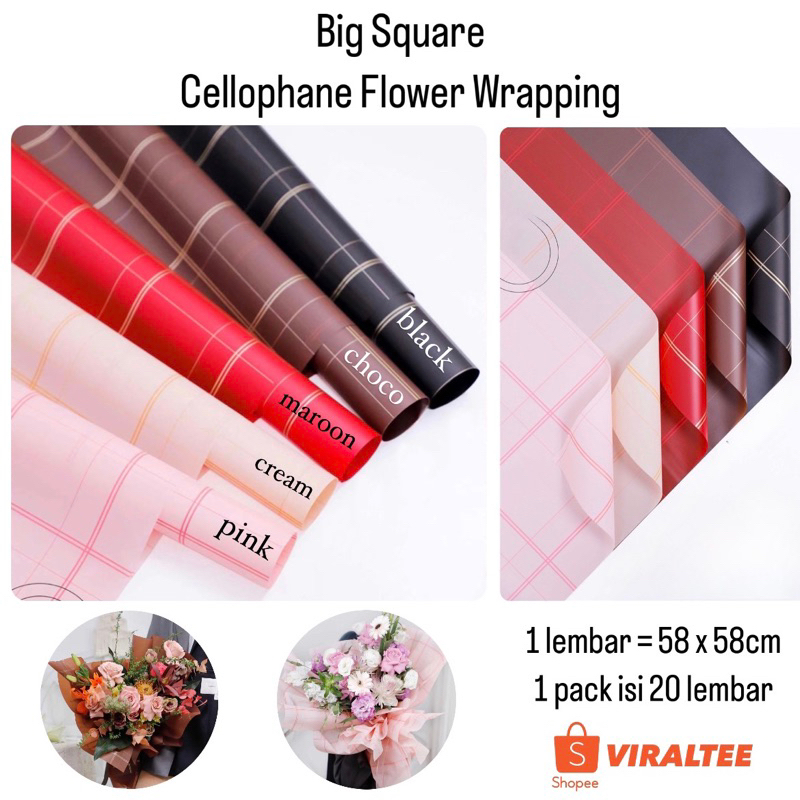 

Kertas Cellophane Bucket Bunga [Big Square] Flower Wrapping Paper Celophane / Krtas Buket Chellophane untuk Bouquet Snack Uang Wisuda