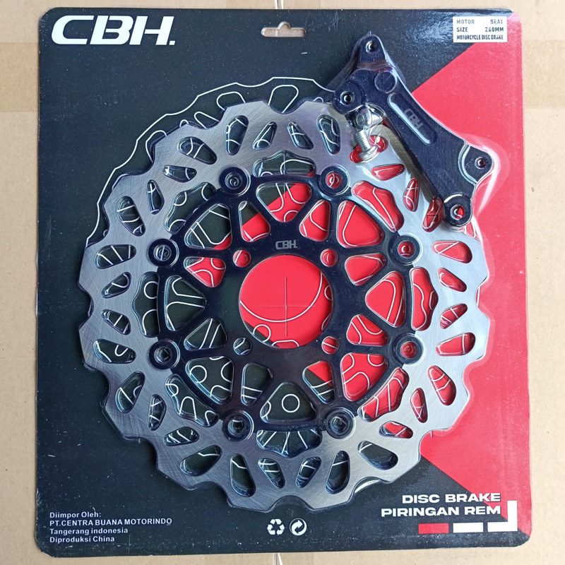 PIRINGAN DEPAN CAKRAM MOZ GOZIMA KOU IGAWA AND CBH WUMING GOU CR7 GOYO MSX KIMSACO  260MM COPY PSM PLUS BREKET MOS SCOOPY BEAT VARIO 110 125 150 SPACY MOTOR HONDA DISC BRAKE DISK LUBANG BAUT 4