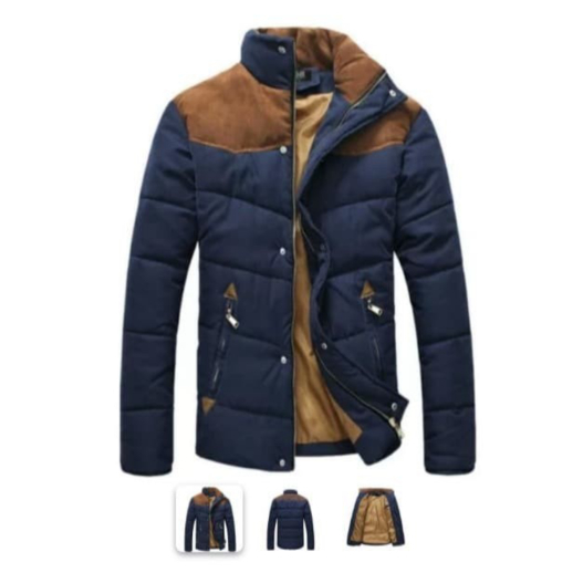 Promo Jaket Pria Tebal Suede Kombinasi Original Hangat - NAVY M Limited