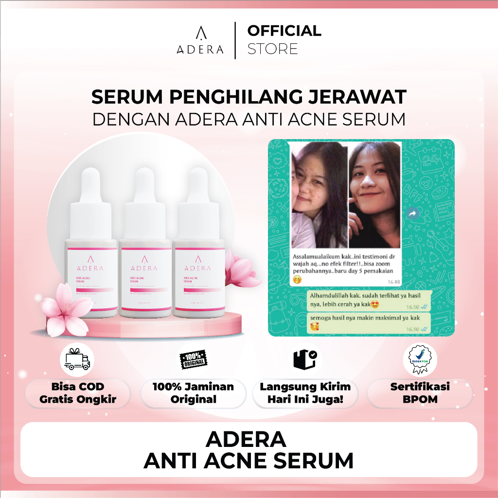 Paket SERUM ADERA ANTI ACNE SERUM ORI ADERA ANTI ACNE SERUM ANTI ACNE ADERA SERUM Original Shopee Ma