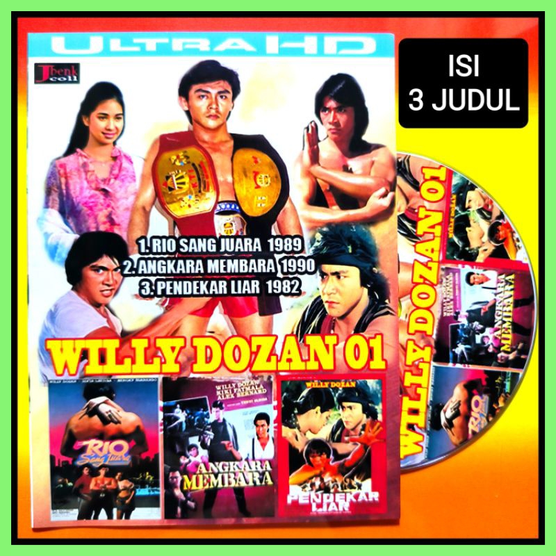 Kaset Film Indonesia Jadul Willy Dozan Koleksi RIO - ANGKARA MEMBARA - PENDEKAR LIAR 3in1 HD