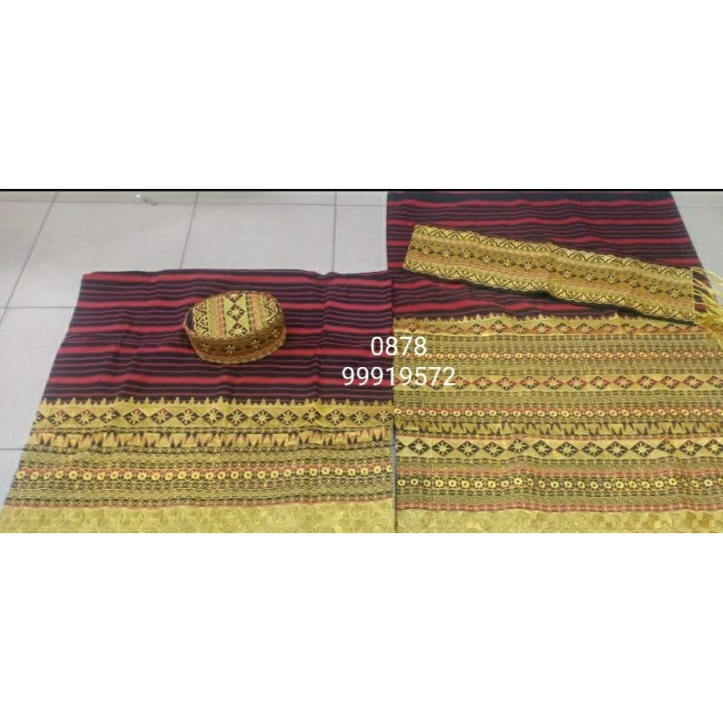 tapis lampung tapis bordir mama papa set peci tenun