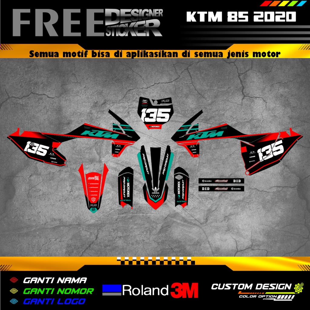 DECAL STIKER KTM 85 TAHUN 2018-2020 FULL BODY WS011